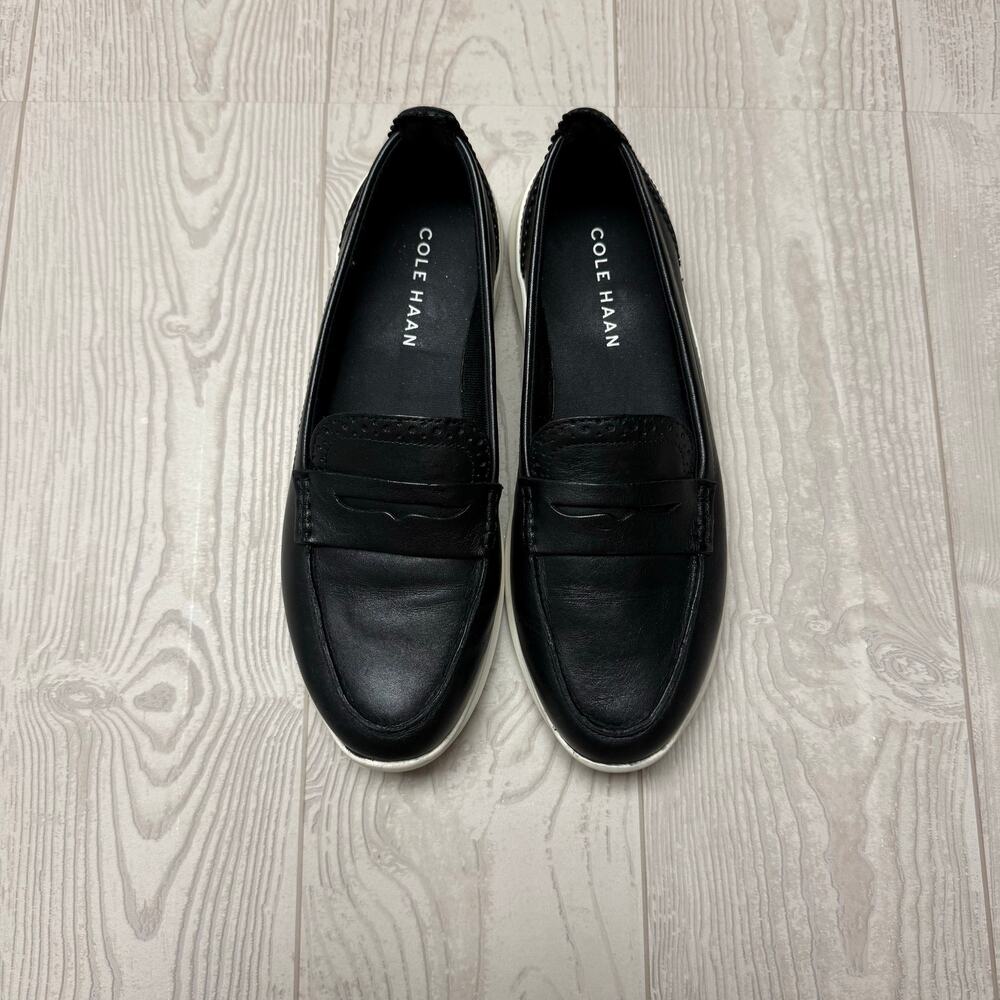 Cole Haan ZERØGRAND Meritt Women’s Black Leather Penny Loafers 5.5 B